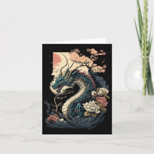 Tarjeta Dragón estético japonés arte japonés japonés tatua