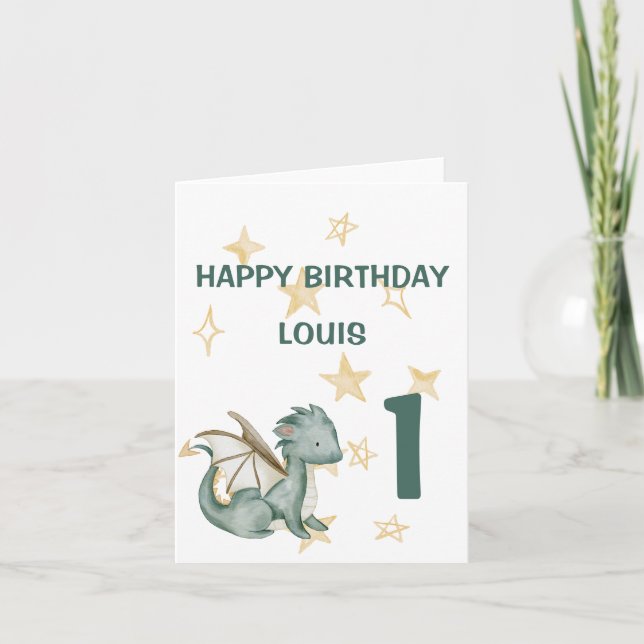 Tarjeta Dragon feliz cumpleaños (Anverso)