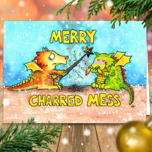 Tarjeta Dragón Feliz Navidad por Nicole Janes