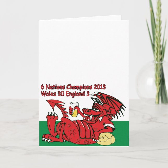 Tarjeta Dragón galés, 6 países campeones, Gales contra Ing (Anverso)