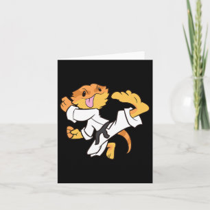 Tarjeta Dragon Karate con barba Samurai Lizard Drago con b