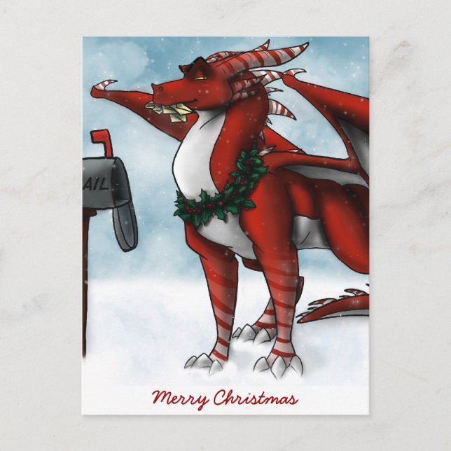 Tarjeta Dragon para navidades (Anverso)