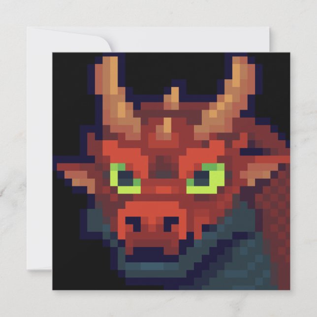 Tarjeta Dragon pixel art (Anverso)