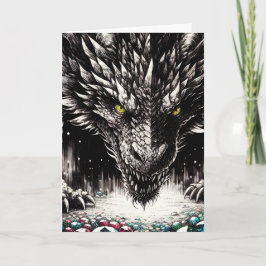 Tarjeta Dragón Protegiendo Su Tesoro "¡Feliz Cumpleaños!"