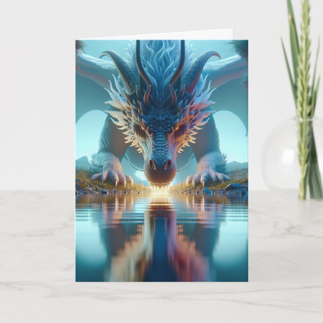 Tarjeta Dragon Reflexión Feliz cumpleaños sobrino (Anverso)