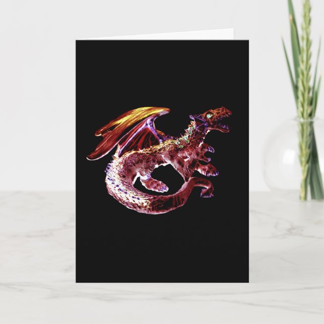 Tarjeta Dragón Rojo Rubí Fantasía (Anverso)