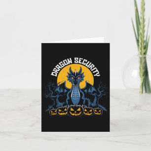 Tarjeta Dragon Security Halloween Divertido Mamá Papá Padr