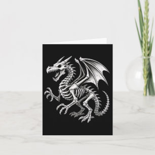 Tarjeta Dragon Skeleton Halloween Fantasy Niños Chicas