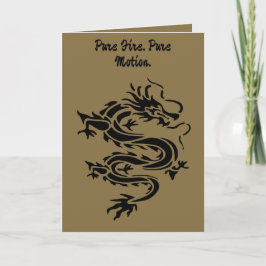 Tarjeta Dragon Stencil Style Cut Out Illustration