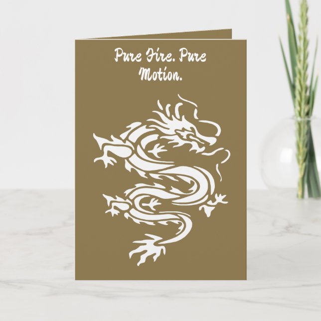 Tarjeta Dragon Stencil Style Cut Out Illustration (Anverso)