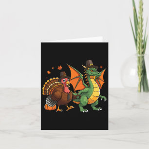 Tarjeta Dragon Turquía Peregrino Thanking Pumpkin Kids Bo