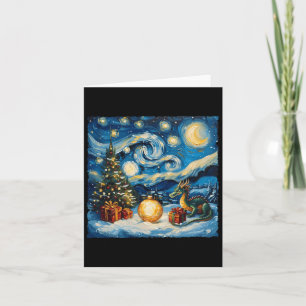 Tarjeta Dragon Van Gogh Style Starry Night Navidades Wint