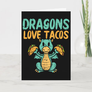 Tarjeta Dragones Aman Tacos Lindo Cinco De Mayo Comida Mex
