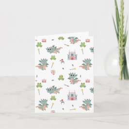 Tarjeta Dragones Caballeros Castillo Medieval