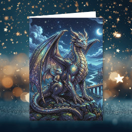 Tarjeta Dragones Celestiales a la Luz de la Luna | Feliz D