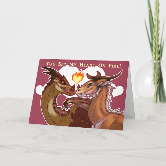 Tarjeta Dragones el día de San Valentín (Anverso)