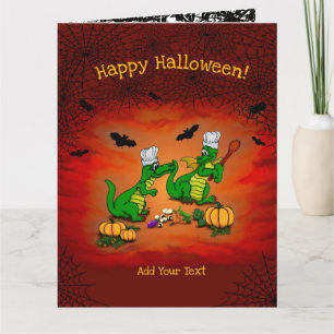 Tarjeta Dragones - ¡Feliz Halloween! Hoy cocinaré