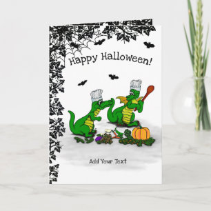 Tarjeta Dragones - ¡Feliz Halloween! Hoy cocinaré