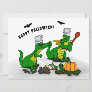 Tarjeta Dragones - ¡Feliz Halloween! Hoy cocinaré
