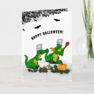 Tarjeta Dragones - ¡Feliz Halloween! Hoy cocinaré