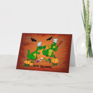Tarjeta Dragones - ¡Feliz Halloween! Hoy cocinaré