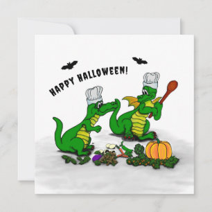 Tarjeta Dragones - ¡Feliz Halloween! Hoy cocinaré