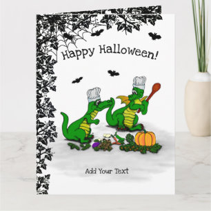 Tarjeta Dragones - ¡Feliz Halloween! Hoy cocinaré
