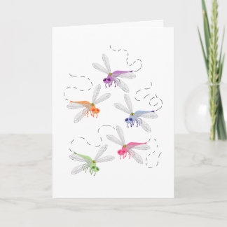 Tarjeta Dragonflies Whimsical Personalizado Art