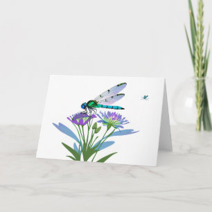 Tarjeta Dragonfly: Blues y Púrpura
