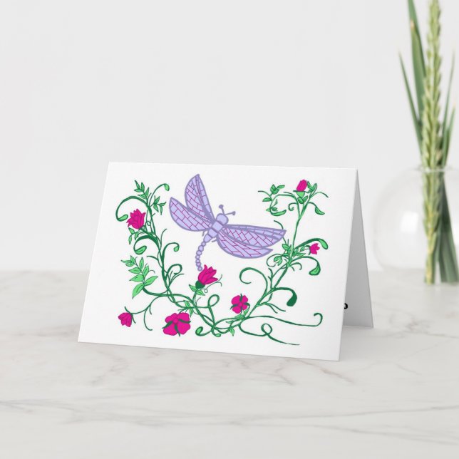 Tarjeta Dragonfly con vides (Anverso)