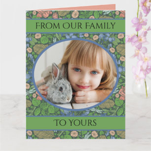 Tarjeta Dragonfly de época volando en un jardín inglés