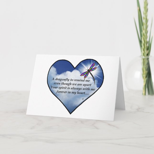 Tarjeta Dragonfly Heart Poem (Anverso)
