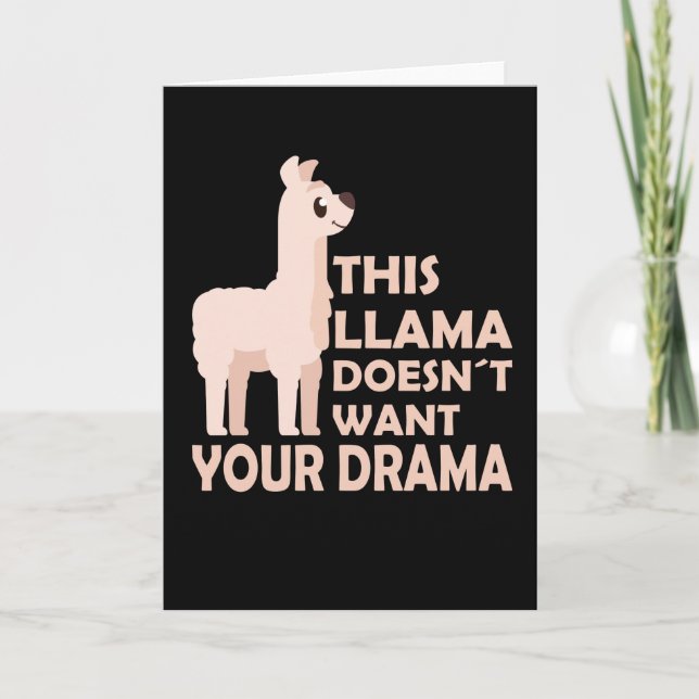 Tarjeta Dramas De Llamas Dichos Divertidos Animales Lindos (Anverso)