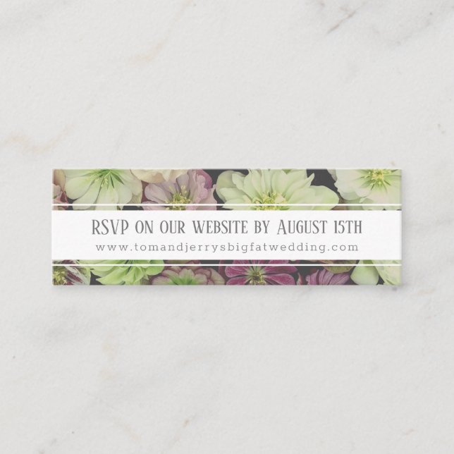 Tarjeta DRAMATIC Garden Hellebore Mini Web RSVP (Anverso)