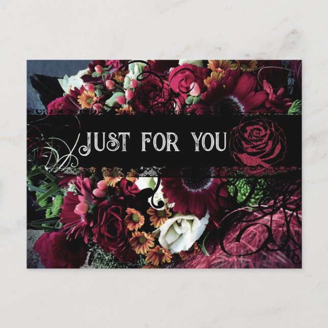 Tarjeta dramática de flores solo para ti (Anverso)