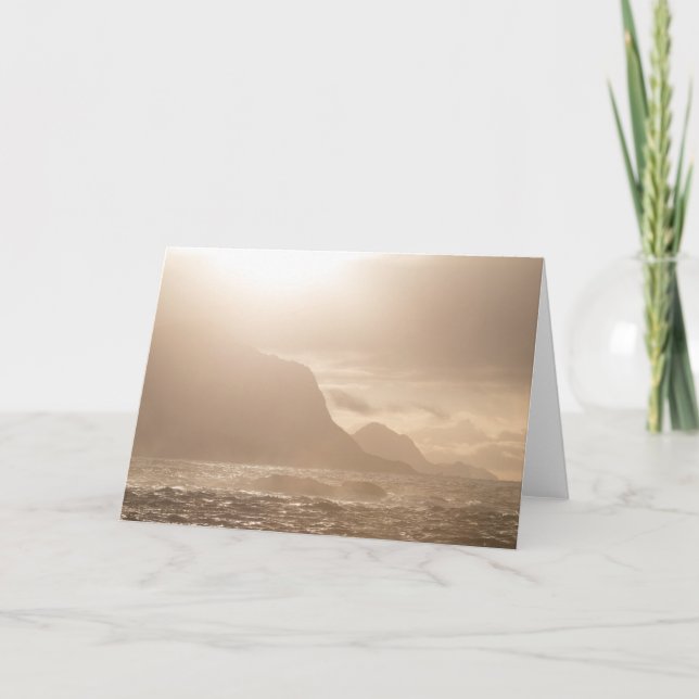 Tarjeta Dramática fotografía panorámica del atardecer (Anverso)
