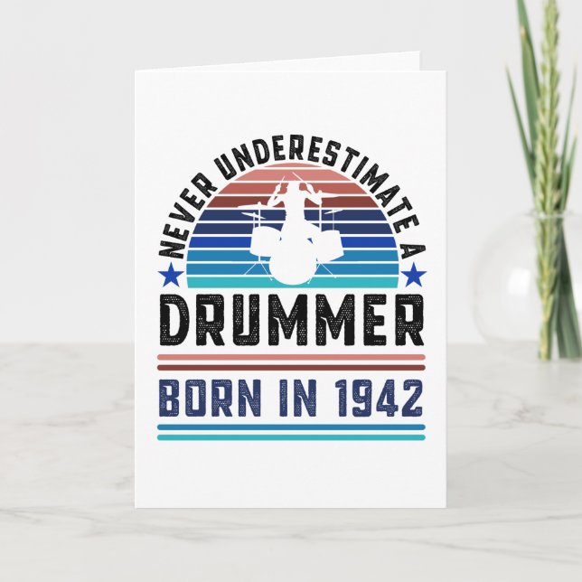 Tarjeta Dramero nacido en 1942 80º cumpleaños regalo de ta (Anverso)