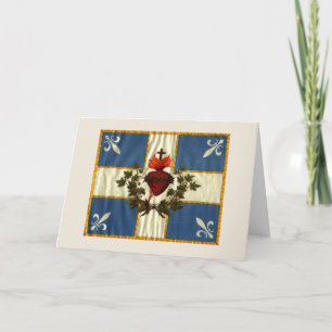 Tarjeta Drapeau Québec antigua Carillon Sacré-Coeur