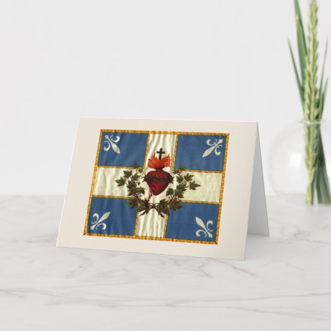 Tarjeta Drapeau Québec antigua Carillon Sacré-Coeur (Anverso)