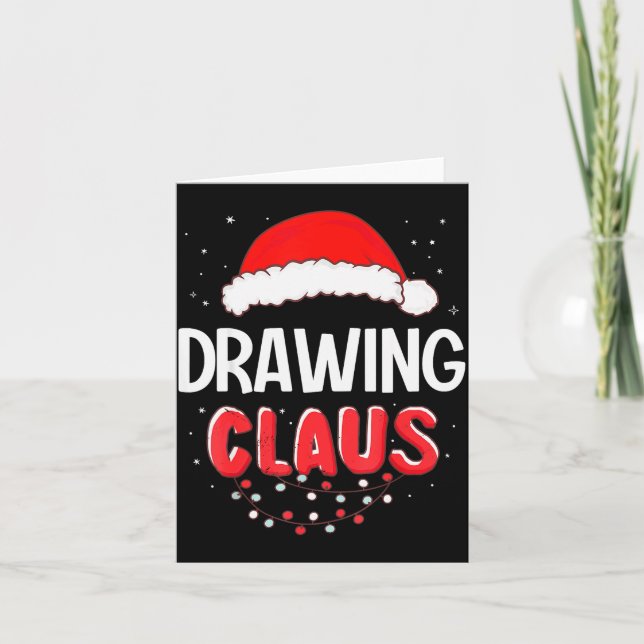 Tarjeta Drawing Santa Claus Christmas Matching Costume  (Anverso)