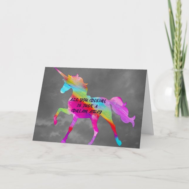 Tarjeta Dream Away Unicorn (Anverso)