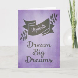Tarjeta Dream Big Dreams Graduación Felicitaciones Purple