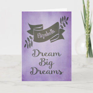 Tarjeta Dream Big Dreams Graduación Felicitaciones Purple