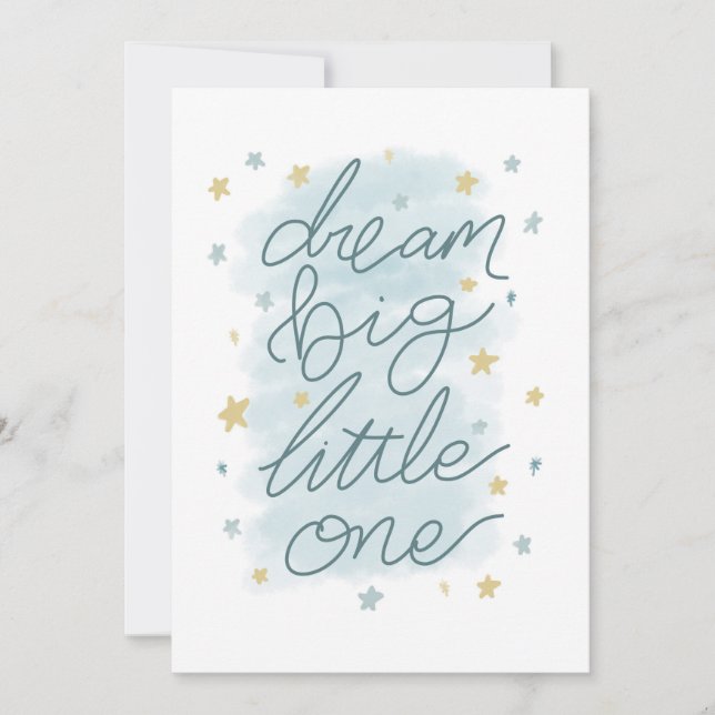 Tarjeta Dream Big Little One Pastel Stars (Anverso)