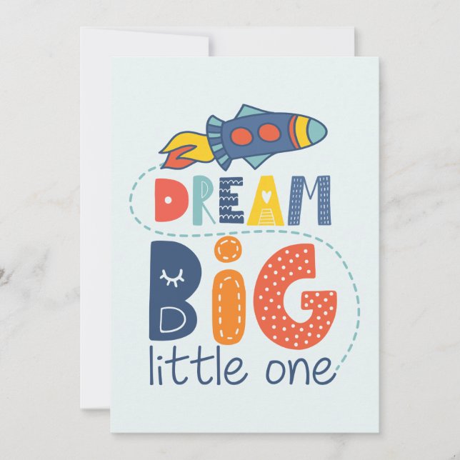 Tarjeta Dream Big Little One Rocket (Anverso)