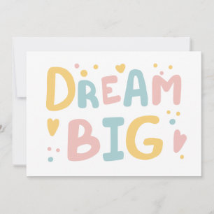 Tarjeta Dream Big Pastel Hearts
