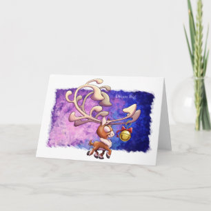 Tarjeta DREAM BIG REINDEER (matte) de Jeff Willis Art