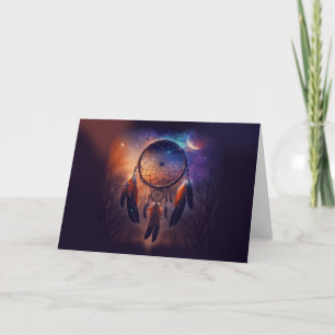 Tarjeta Dreamcatcher en el bosque