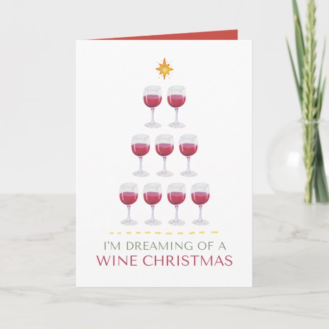 Tarjeta Dreaming de carta de Navidades navideños de vino (Anverso)