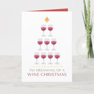 Tarjeta Dreaming de carta de Navidades navideños de vino